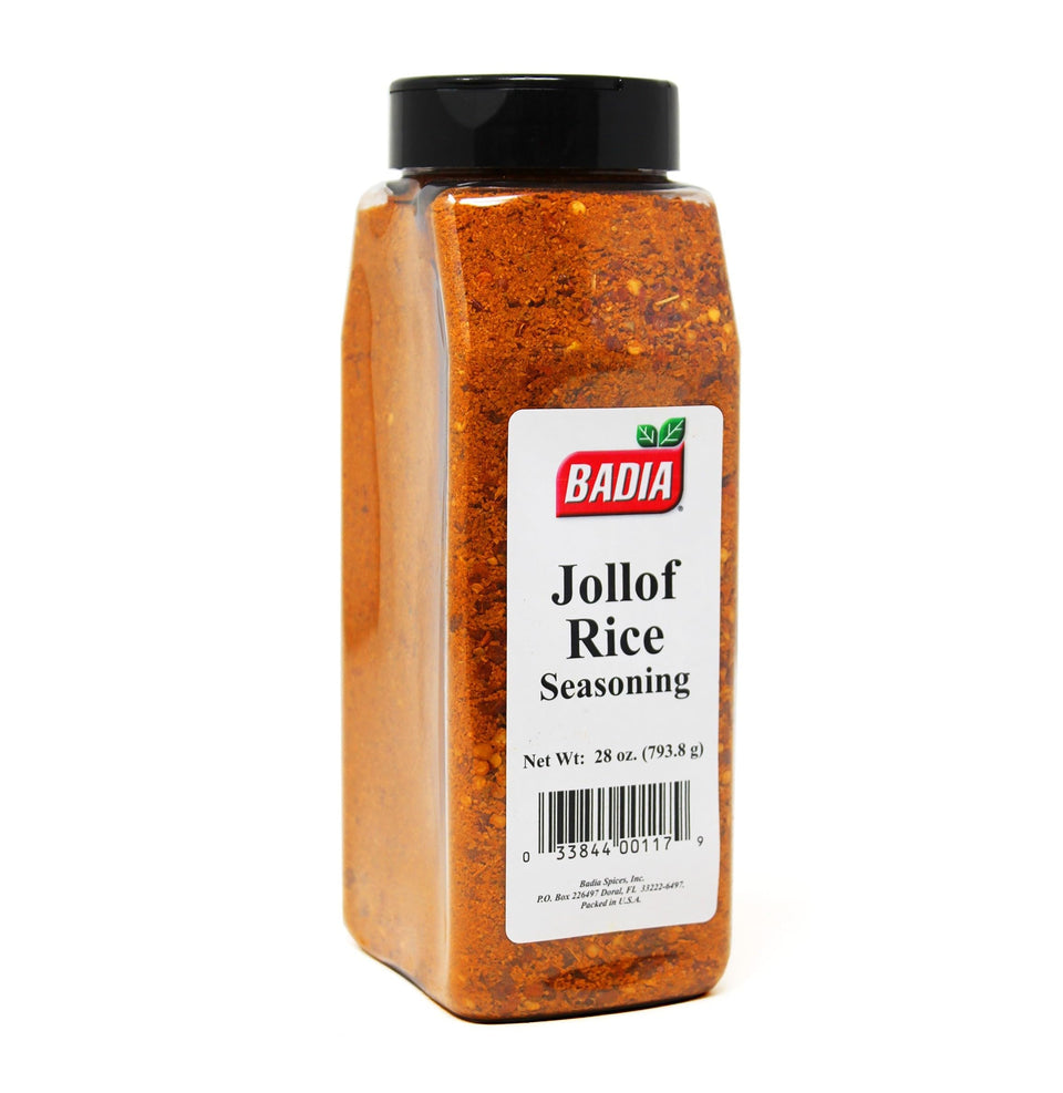 Badia Jollof Rice Seasoning jar for easy, vibrant Jollof flavor.