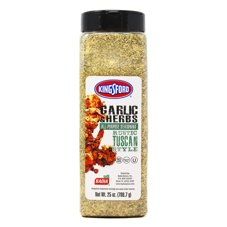 Badia Kingsford Garlic and Herbs seasoning jar for grilling and roasting