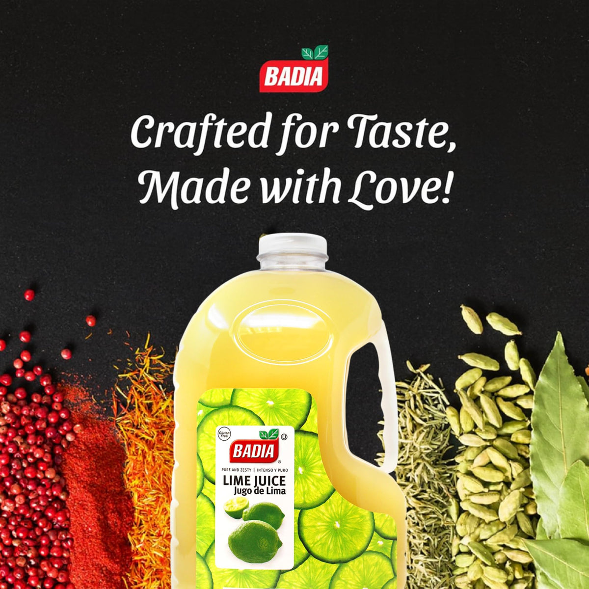 Badia lime juice pour demonstrates quick seasoning for cocktails and dressings.