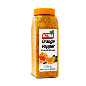 Badia Orange Pepper Seasoning jar, ready to season poultry and vegetables.