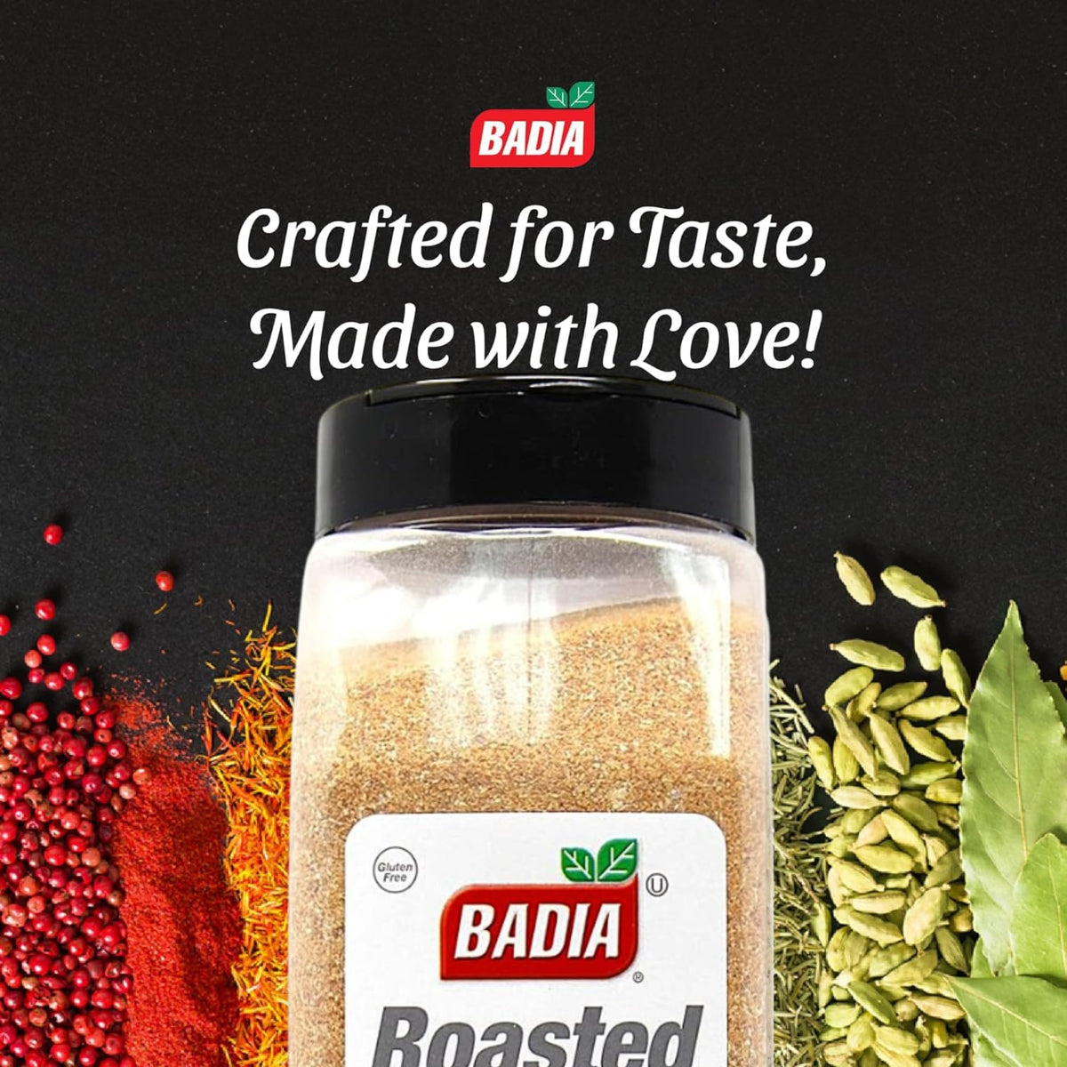 Badia Roasted Garlic Powder dispensing shows easy, even coverage on meats and vegetables.