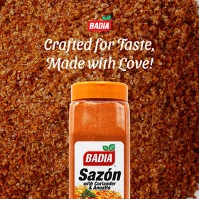 A comforting stew featuring Badia Sazon for warmth and color.
