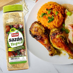 Badia Sazon Tropical seafood seasoning adds smoky depth.