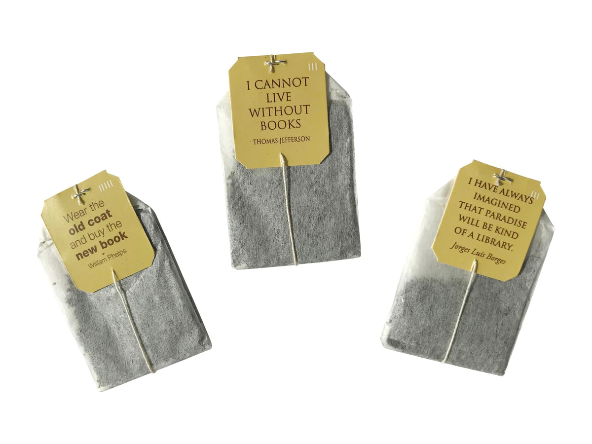 Bag Ladies Tea book quote teabags enhance gifting for readers and tea lovers.