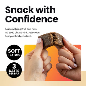 Bahamii soft-texture bar close-up showing a smooth bite for all ages.