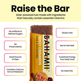 Bahamii Honey Cinnamon Date Bar in a kid's lunchbox for a healthy school snack.