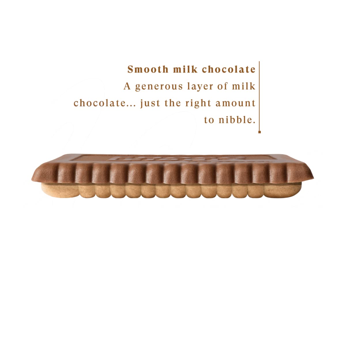 Luxurious chocolate layer atop Bahlsen Leibniz Milk Cookies.