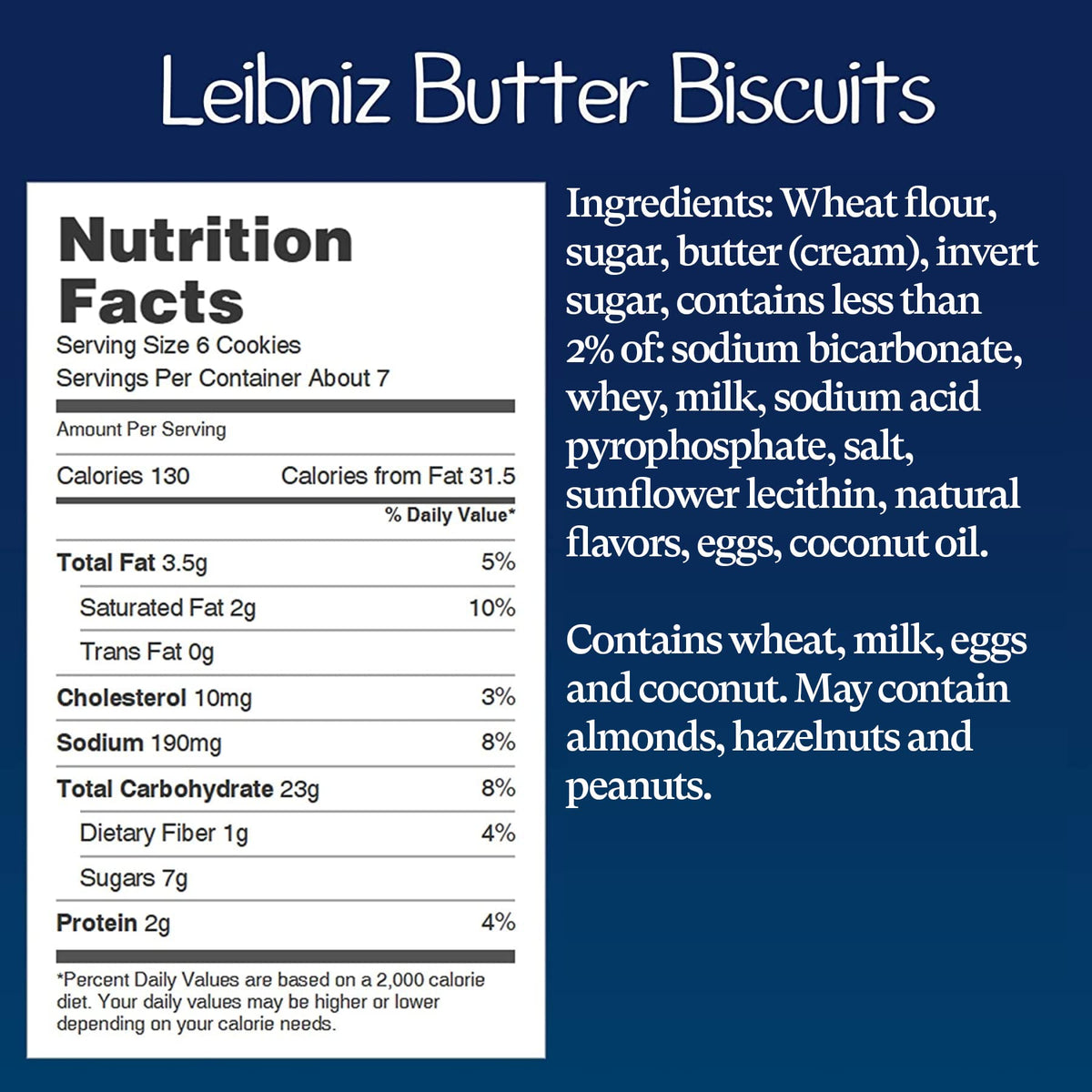 Bahlsen Leibniz butter biscuits ideal for dessert or wine pairing.
