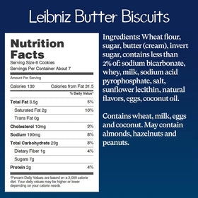 Bahlsen Leibniz butter biscuits ideal for dessert or wine pairing.