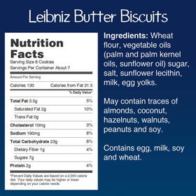 Stacked Leibniz butter biscuits highlighting crisp, golden edges.