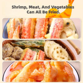 BAHWJCTO Tempura Batter Mix performs best at 170–180°C for crispiness.