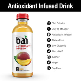 Bai Antioxidant Infusions ingredients shot emphasizes gluten-free, vegan, kosher qualities.