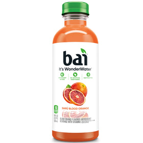 Bai Baru Blood Orange glass pour—serve ready for immediate sipping.