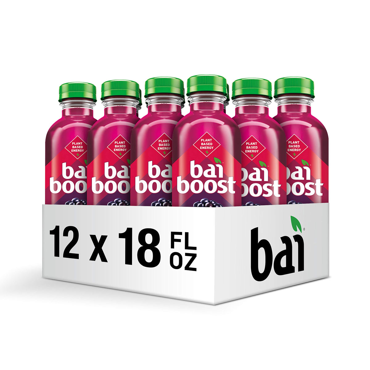 Bai Boost Buka Black Raspberry tea extract icon hints plant-based energy.