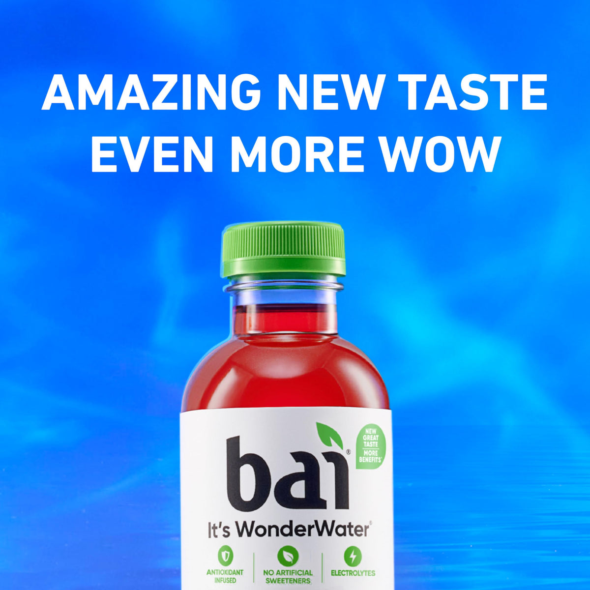 Bai Brasilia Blueberry glass on counter, highlighting refreshing hydration.
