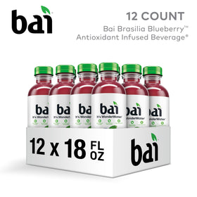 Bai Brasilia Blueberry pour splash showing refreshing, sugar-free flavor.