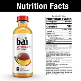 Bai glass with drink conveys refreshing, low-sugar option for mindful hydration.