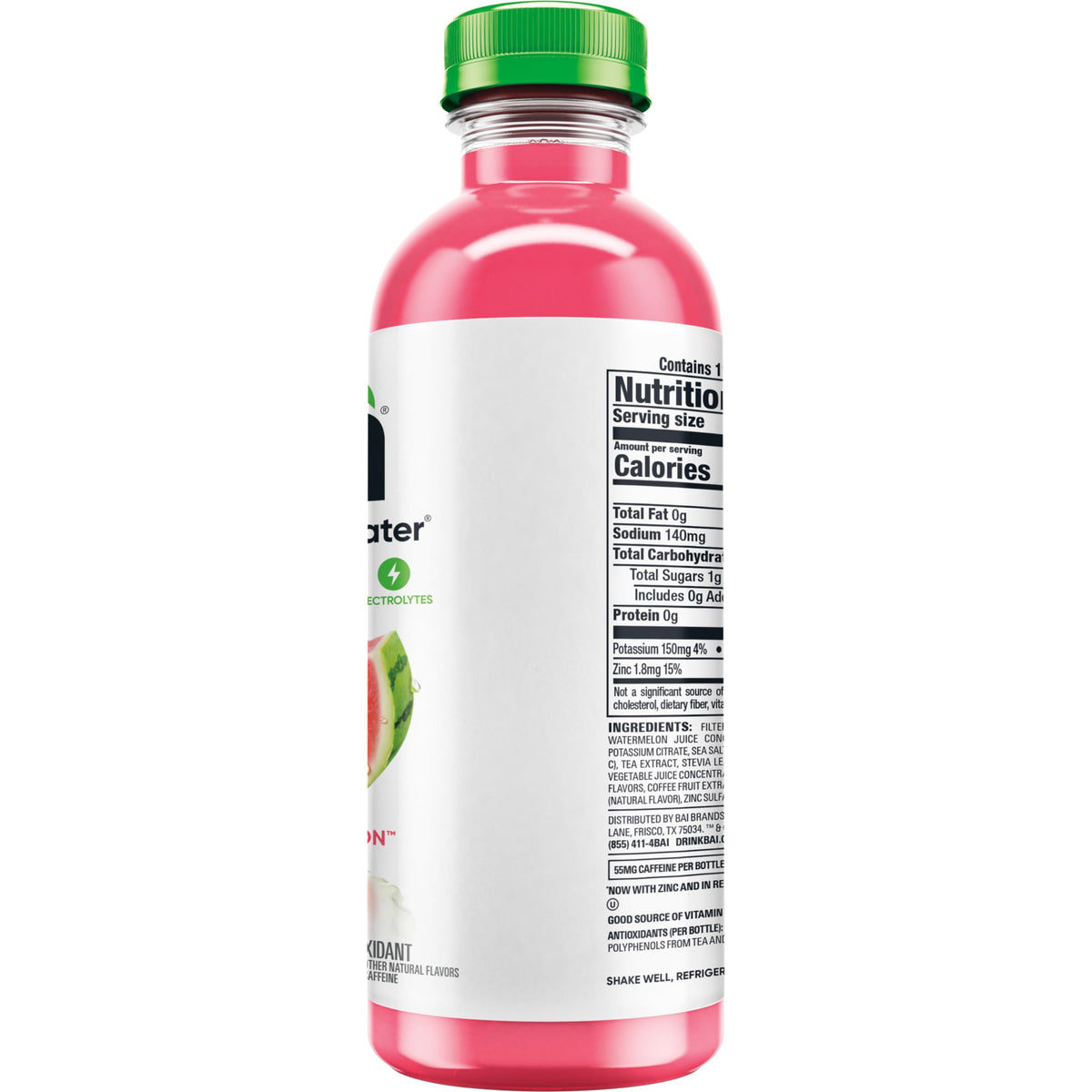 Bai Kula Watermelon immune-friendly hydration with zinc and vitamin C.