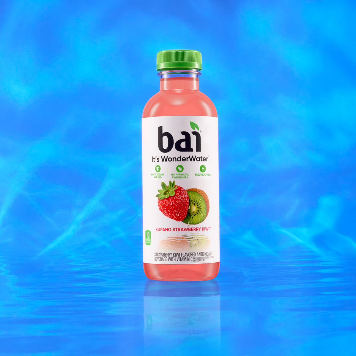 Ingredients panel shows 1 gram sugar in Bai Kupang Strawberry Kiwi