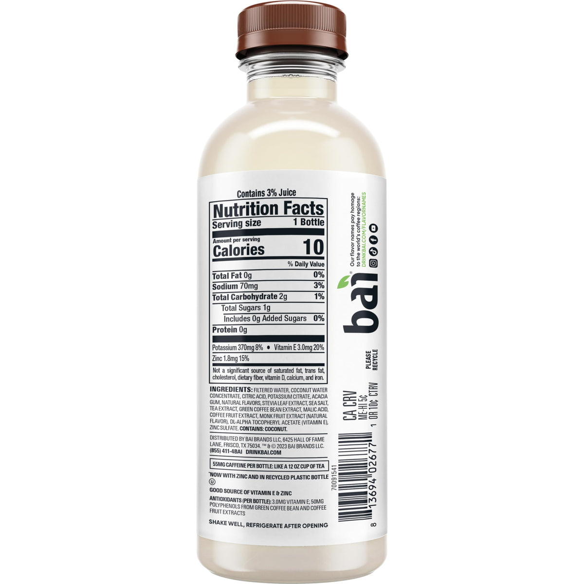 Bai Madagascar Coconut Mango on ice shows thirst-quenching appeal