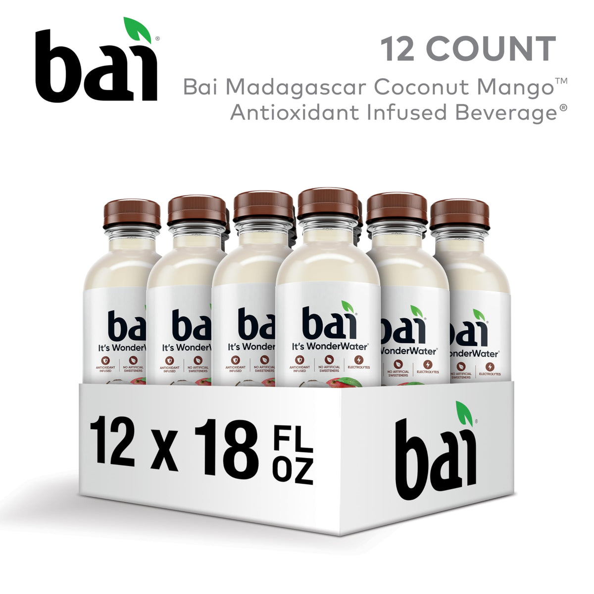 Bai Madagascar Coconut Mango pour highlights bright tropical flavor for on-the-go refreshment.
