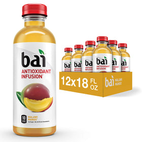 Bai Malawi Mango bottle showcasing bold mango flavor for on-the-go refreshment.