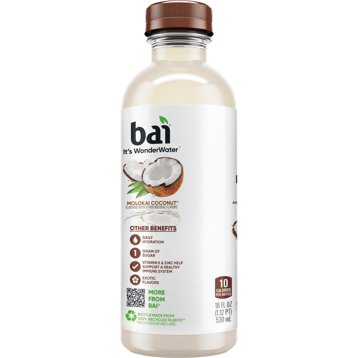 Bai Molokai Coconut bottle with tropical ambiance for everyday hydration