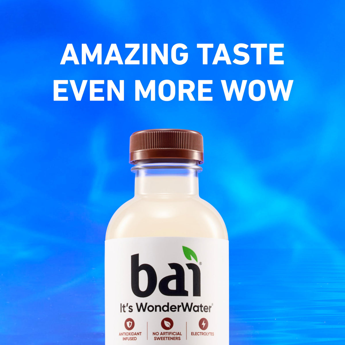 Nutrition information on Bai Puna Coconut Pineapple bottle shows electrolytes and low sugar.