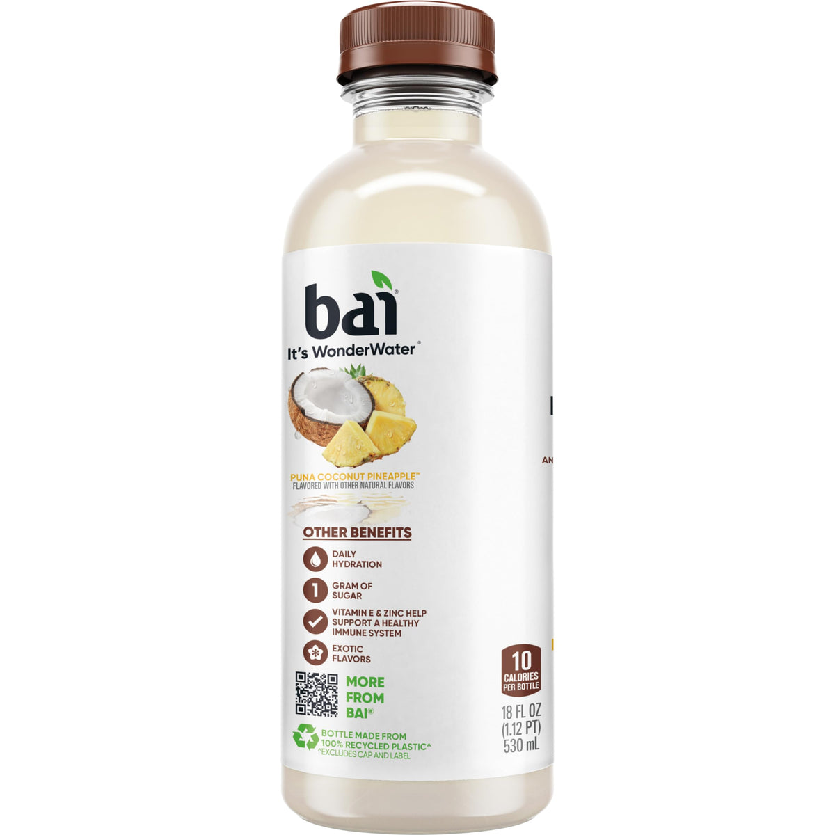 Compact 18oz Bai Puna Pineapple bottle ideal for workouts.