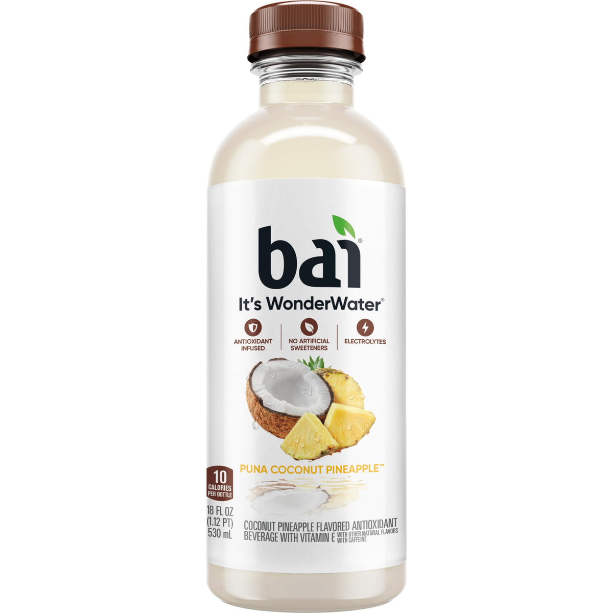 Recycled plastic packaging highlights Bai's sustainability.