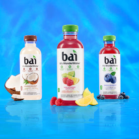 Packaging made from recycled plastic showcases Bai's sustainability for the 12-pack.