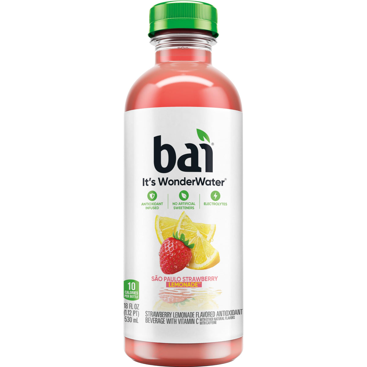 Bai São Paulo Strawberry Lemonade eco-packaging made from recycled plastic.
