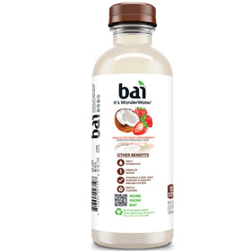 Bai Shala Coconut Strawberry 12-pack display shows convenient tropical hydration.