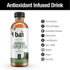 Bai Socorro Sweet flavor close-up highlighting antioxidant-infused profile.