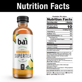 Bai Tanzania Lemon with fruit slices conveys vibrant aroma and flavor.