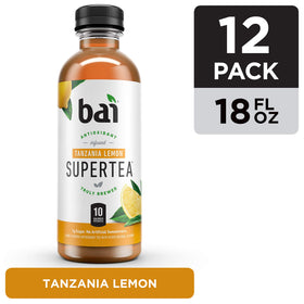 Bai Tanzania Lemon glass pour showing bold citrus taste and natural caffeine.