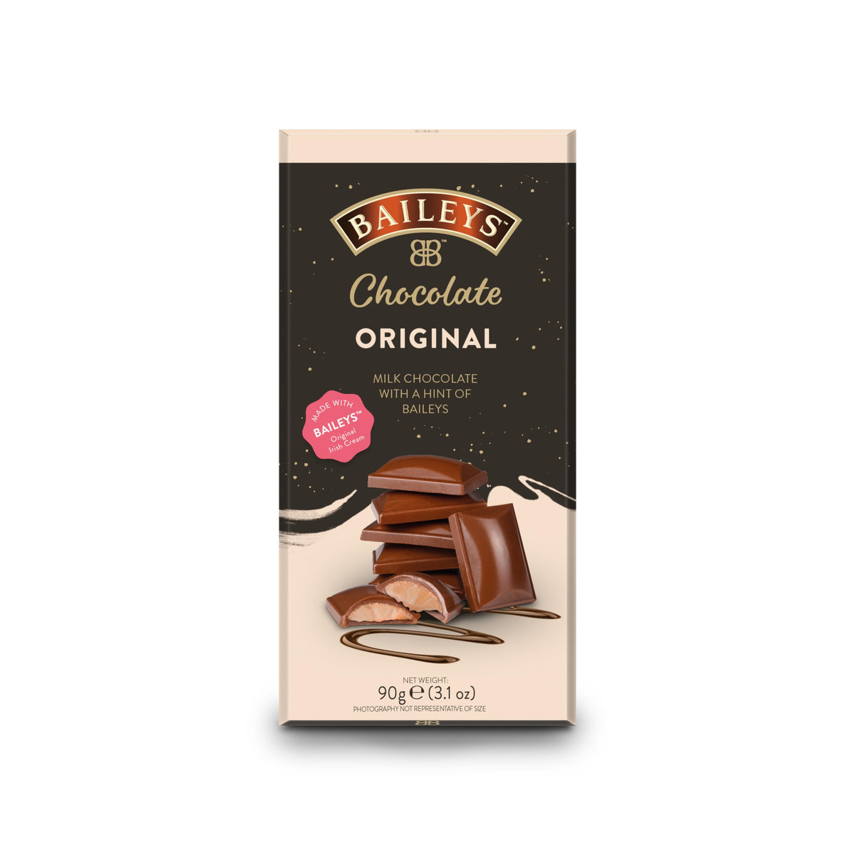 Baileys Original Chocolate Bar packaging shows the creamy Irish cream flavor for gifting.