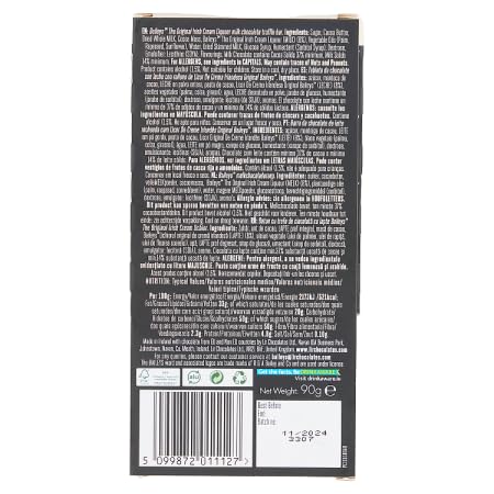 Baileys Original Chocolate Bar slice highlights smooth milk chocolate with a creamy finish.