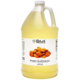 Baja Precious Sweet Almond Oil bottle, pure and versatile for cooking and skin care.