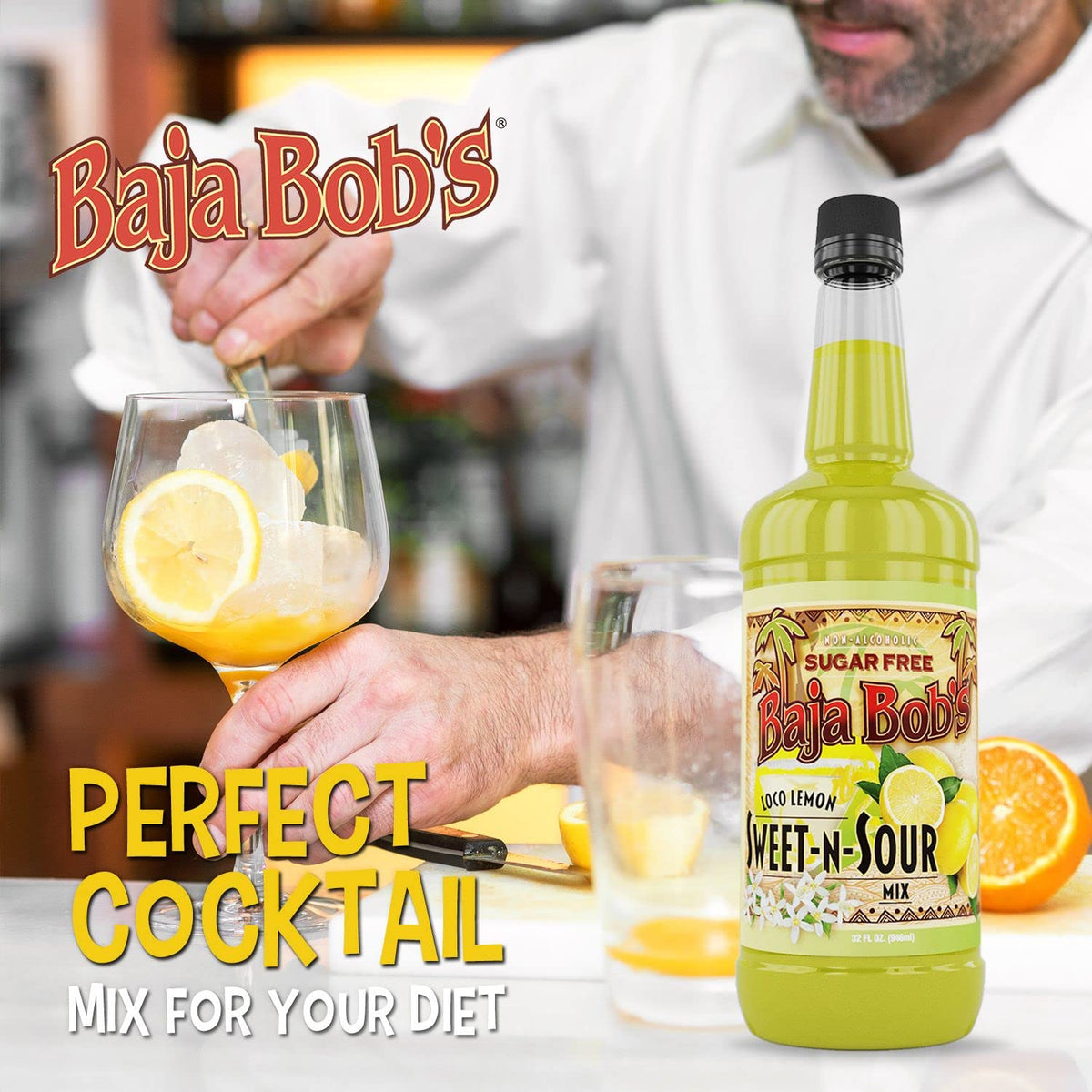 Baja Bob's party setup with Sugar-free mix and fresh garnishes