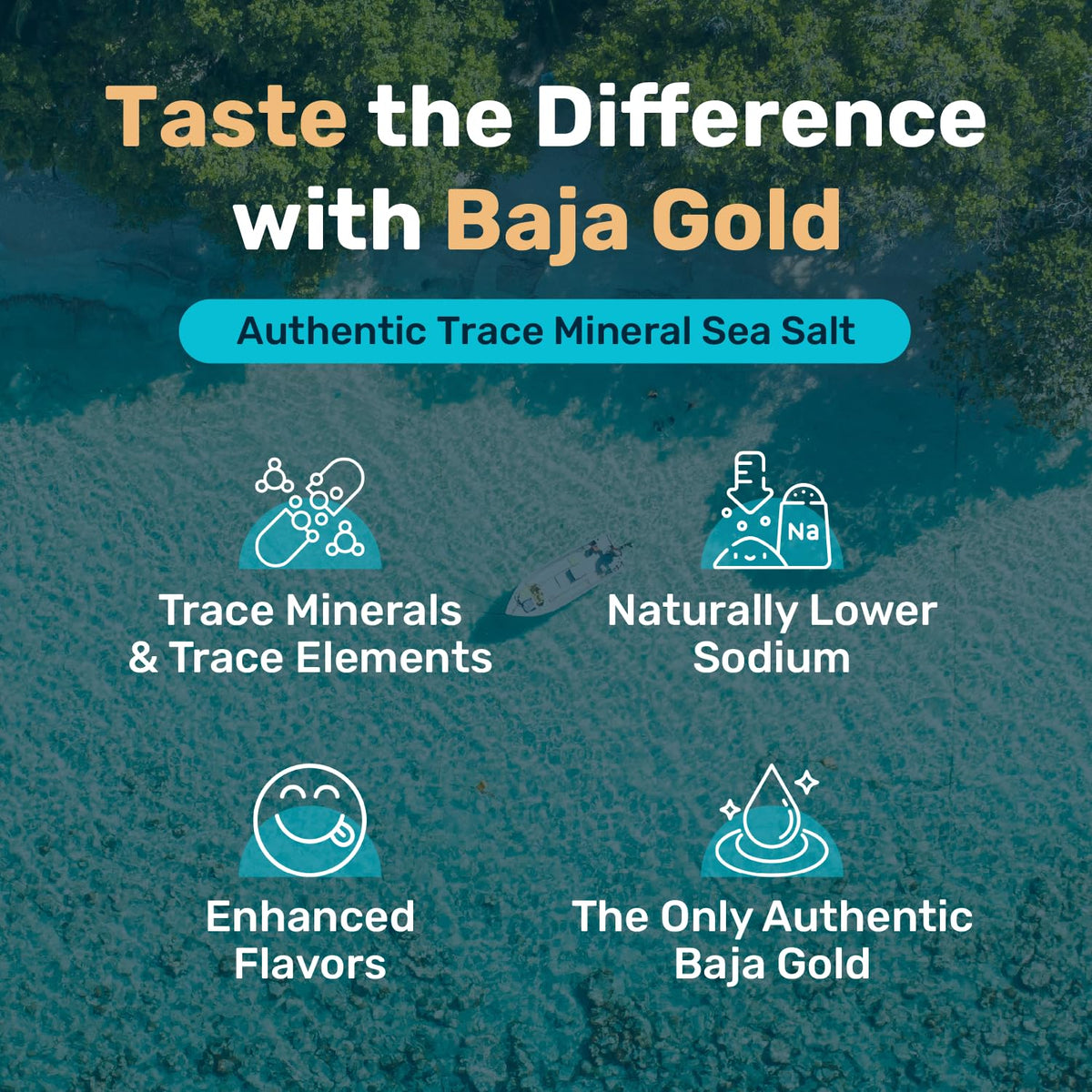 Baja Gold Signature Mineral Sea Salt resealable bag preserves freshness between uses.