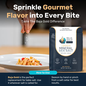 Kitchens setup with Baja Gold mineral sea salt for everyday cooking needs.