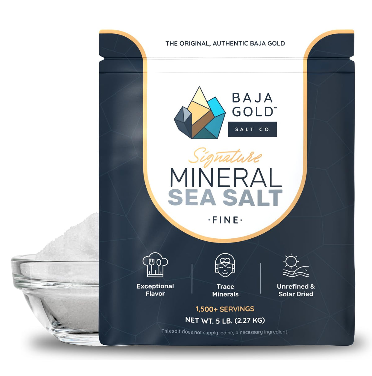 Baja Gold Signature Mineral Sea Salt packaging highlighting resealability for freshness