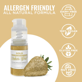 Bakell Gold Tinker Dust on cake for elegant sparkle.