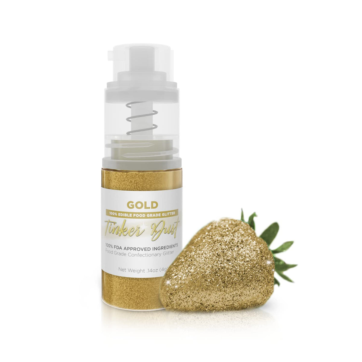 Bakell Gold Tinker Dust pump-front view for precise cake decorating.
