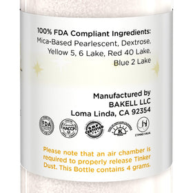 Bakell Ivory Tinker Dust allergen-friendly badge confirms gluten-free vegan option.