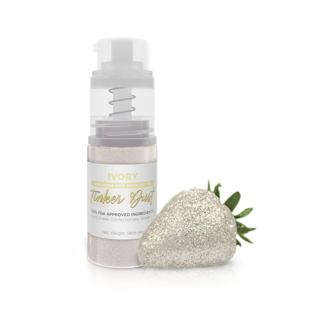 Bakell Ivory Tinker Dust packaging shows premium edible glitter for versatile decorating.