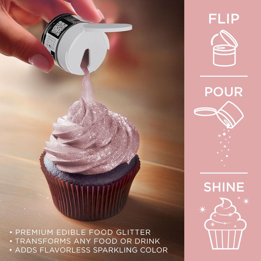 Bakell Rose Gold Tinker Dust adds subtle glow to beverages and cocktails.