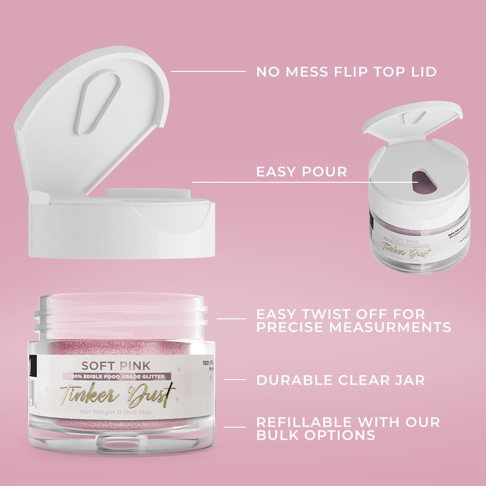 Bakell Soft Pink Tinker Dust on cupcakes adds subtle glamour.