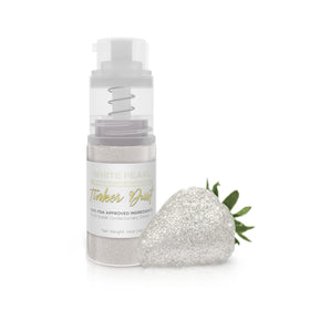 Bakell White Tinker Dust bottle ready for edible glitter on desserts